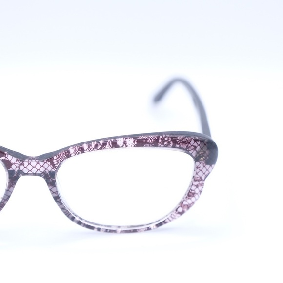 Valentino Black PurpleLace Cat Eye Full Rim Eyeglasses V2654 Excellent Condition - Picture 14 of 16